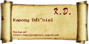 Kaposy Dániel névjegykártya